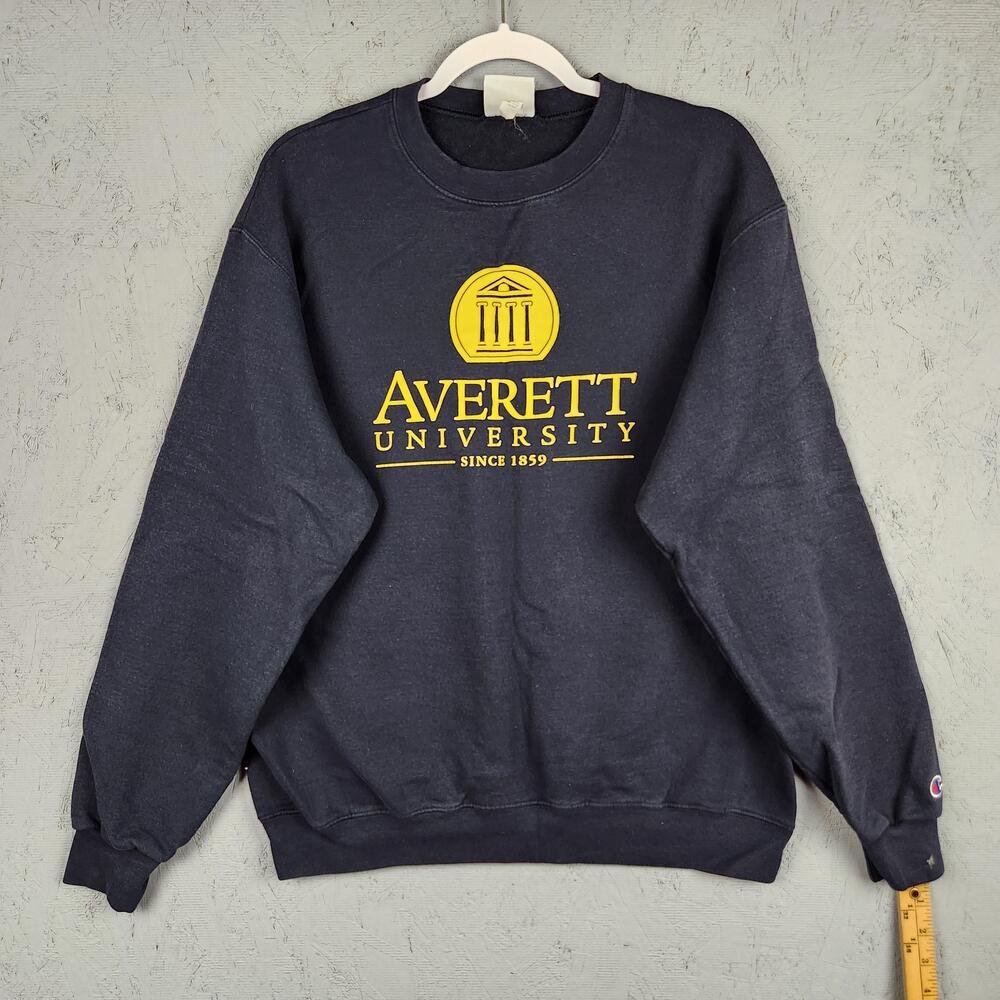 Averett University Sweatshirt Mens Large Navy Blue Football Crewneck Pullover